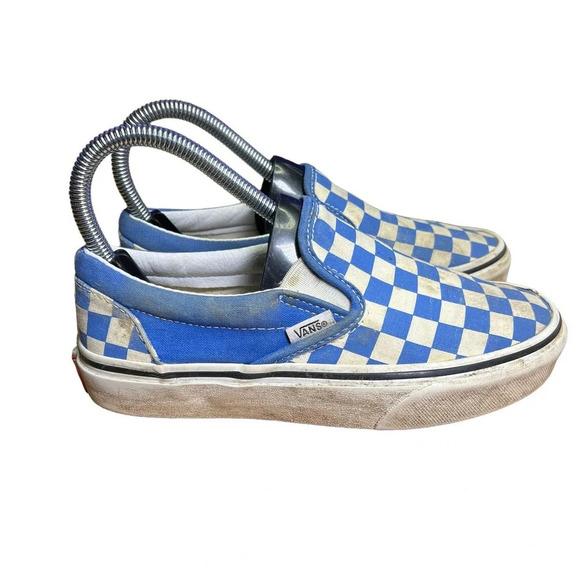 VANS Classic Slip-On Checkerboard Blue/ White Unisex‎ Sneakers Y3.5/M3.5/W5.0 - Picture 4 of 7